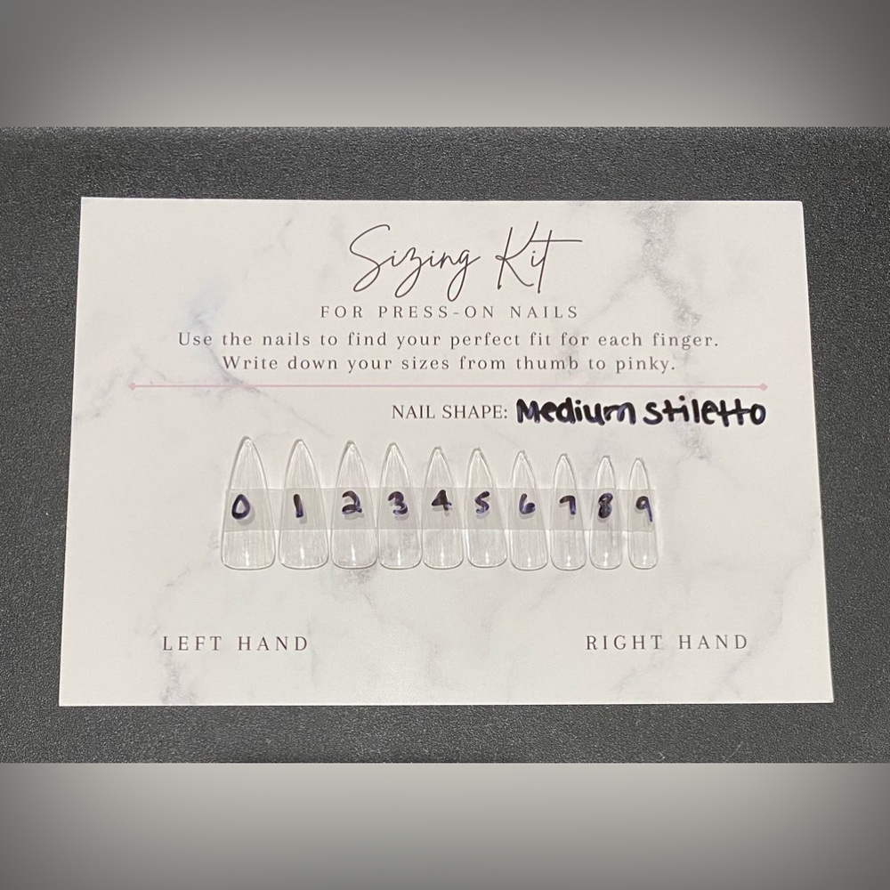 Medium Stiletto Press-On Nail Sizing Kit for LoveGalore Press On Nails